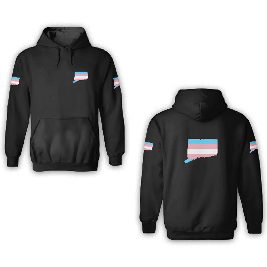 Trans Flag Connecticut LGBT Pride Support 3D Hoodies