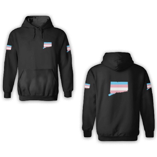 Trans Flag Connecticut LGBT Pride Support 3D Hoodies