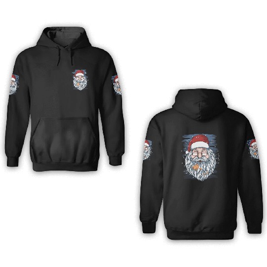 santa and kittens merry christmas 3D Hoodies