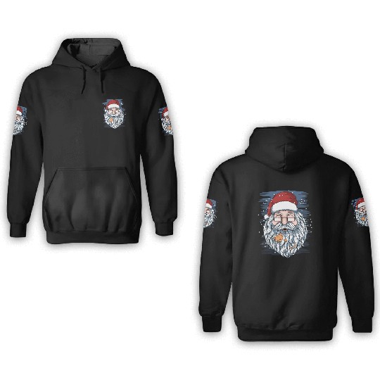 santa and kittens merry christmas 3D Hoodies