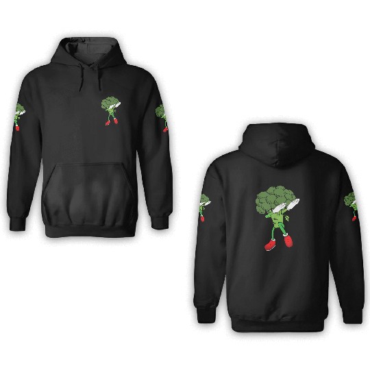Cute Funny Dancing Broccoli Veggie Lover 3D Hoodies