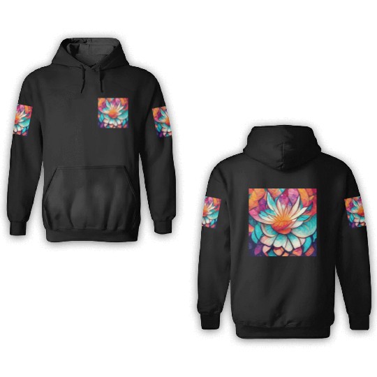 Colorful mandala flower version 3 3D Hoodies