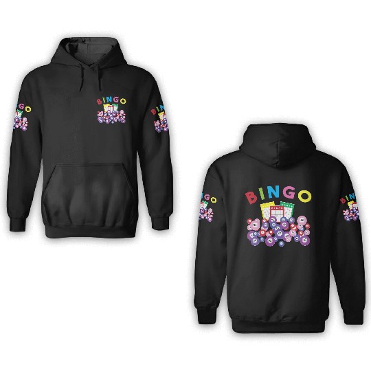 Bingo Card And Balls Card Game Bingo 3D Hoodies