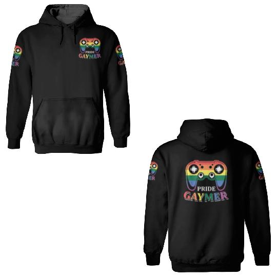 Pride Gaymer LGBT Gay Gamer Rainbow Pride Flag 3D Hoodies