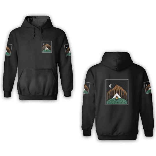 Mountain Night Camper Gift 3D Hoodies