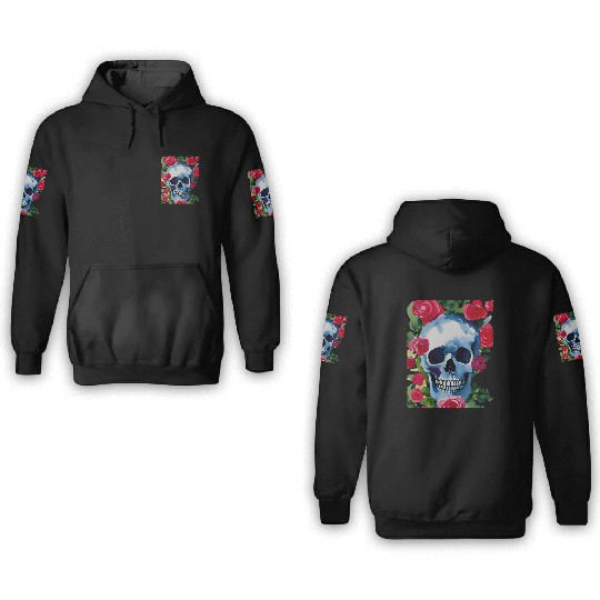 Skull and Roses - Garden Of Roses 3D Hoodies
