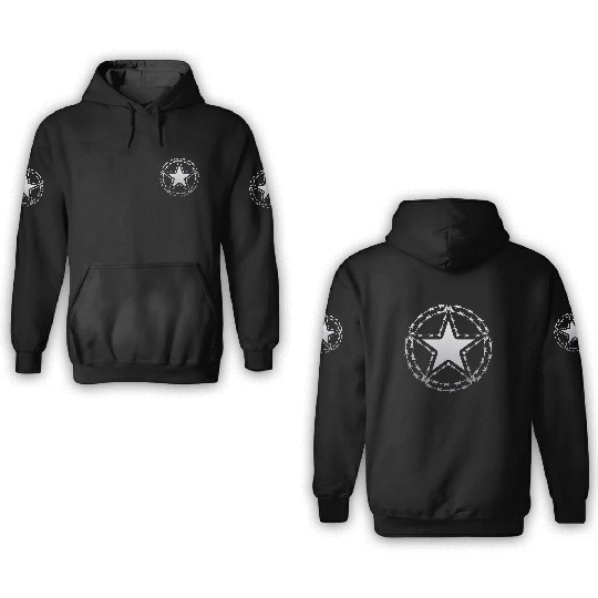 Barbed Wire US Army Star 3D Hoodies