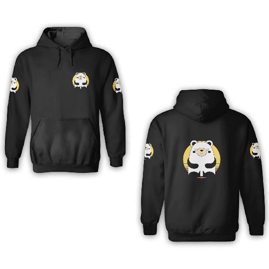 Fall PANDA 3D Hoodies Funny Short Graphic Tops