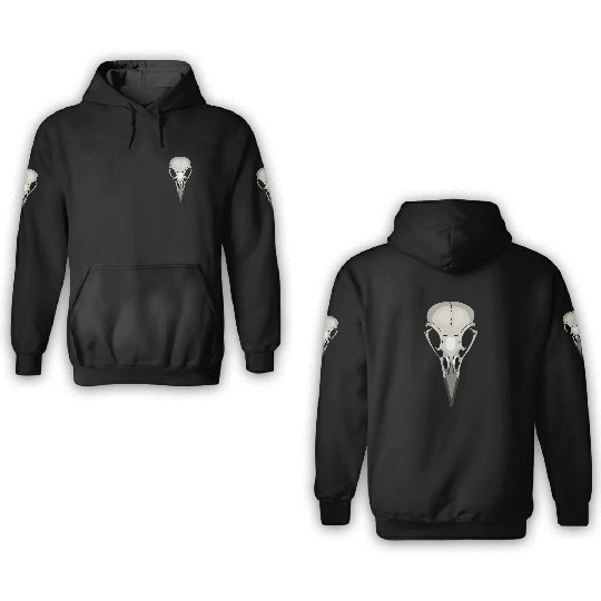 Crow skeleton Skull 3D Hoodies