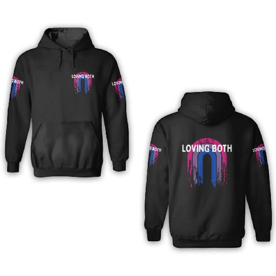 Loving Both Bisexual LGBTQ Bi Pride Gender 3D Hoodies