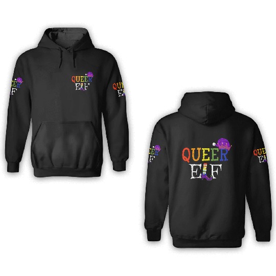 Queer Christmas Elf Gay Pride 3D Hoodies