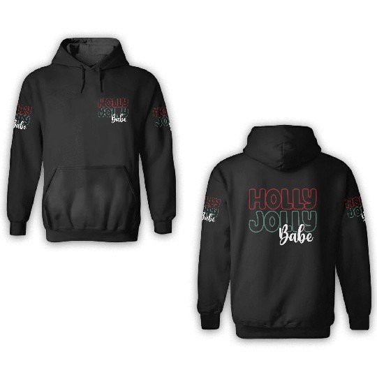 Holly jolly babe 3D Hoodies