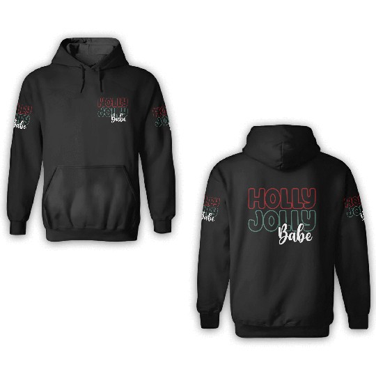 Holly jolly babe 3D Hoodies