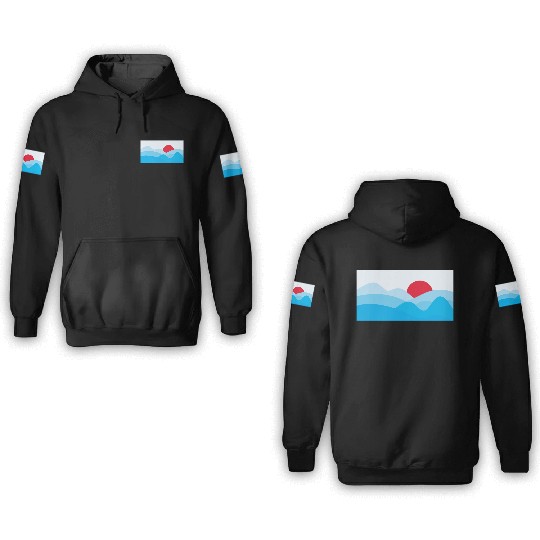 Minimalist Sun Light Blue 3D Hoodies