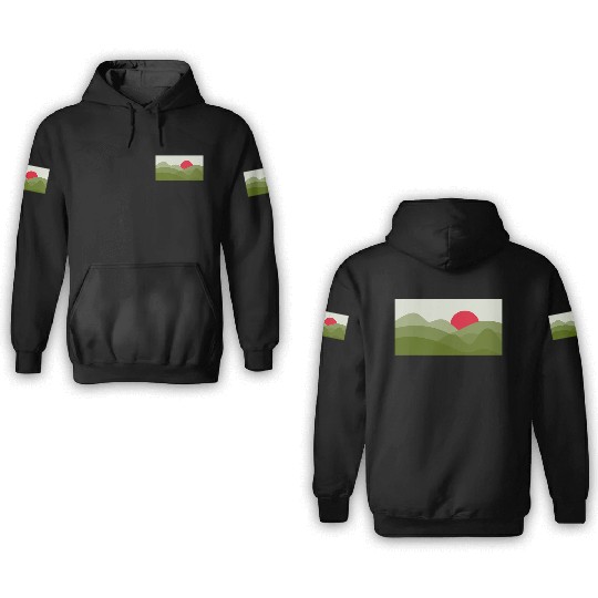 Minimalist Sun Pickle Green 3D Hoodies