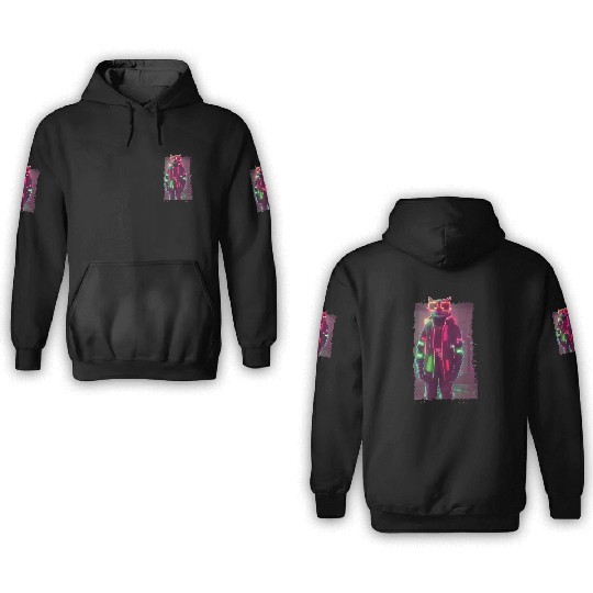 Cyberpunk Cat 3D Hoodies
