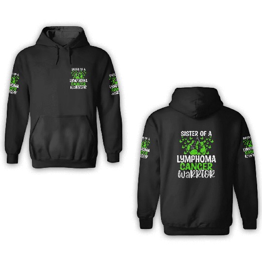 Lymphoma Cancer Awareness Sister Twins Sibling 3D Hoodies