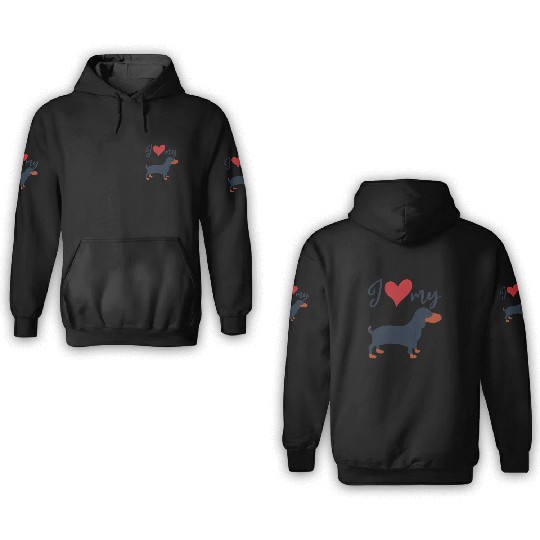 Dog Lovers I love my Dachshund 3D Hoodies