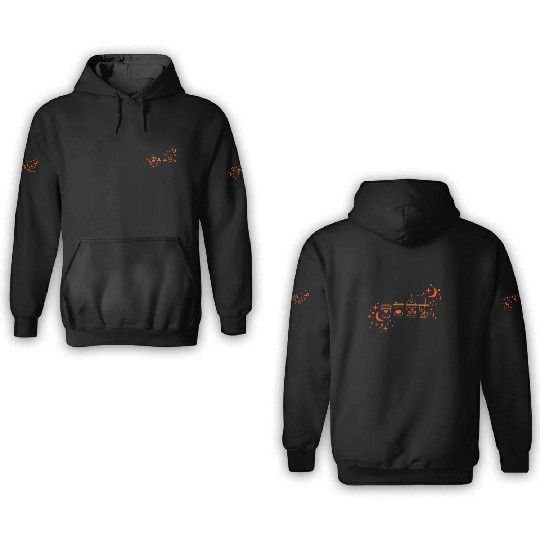 Halloween 3D Hoodies, Cute Halloween Coffee Latte