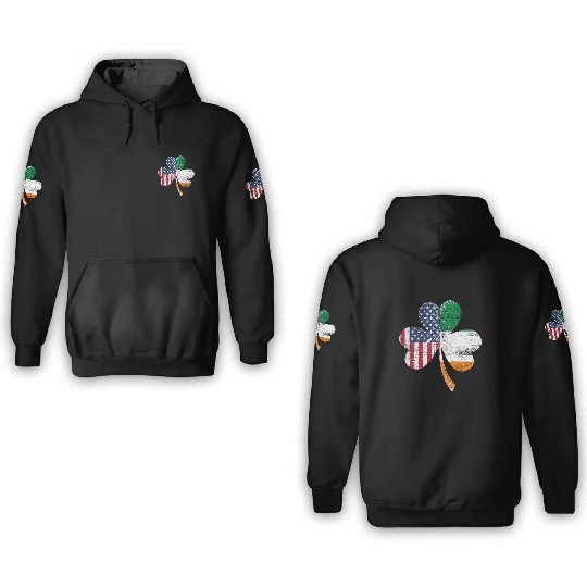 Shamrock Usa Flag Irish Ireland 3D Hoodies