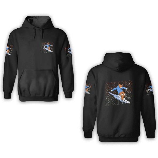 Skiing Alps Mountains Skis 3D Hoodies