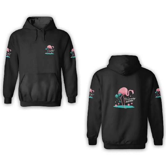 Pink Flamingo Whisperer Animal Wading Bird Lover 3D Hoodies