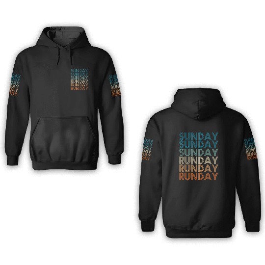 Sunday Runday Vintage Fitness 3D Hoodies