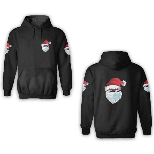 Black African American Christmas 2022 Santa Wearin 3D Hoodies