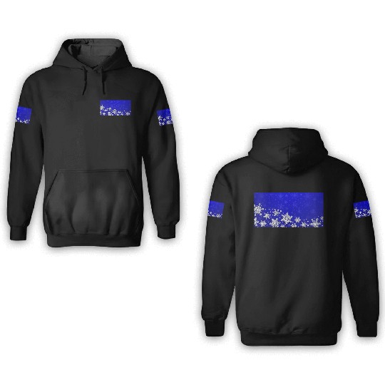 Modern Blue Snowflakes Pattern 3D Hoodies