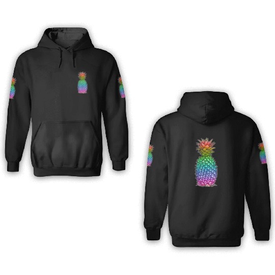 Pineapple Gay Lesbian Pride Rainbow Tropical LGBTQ 3D Hoodies