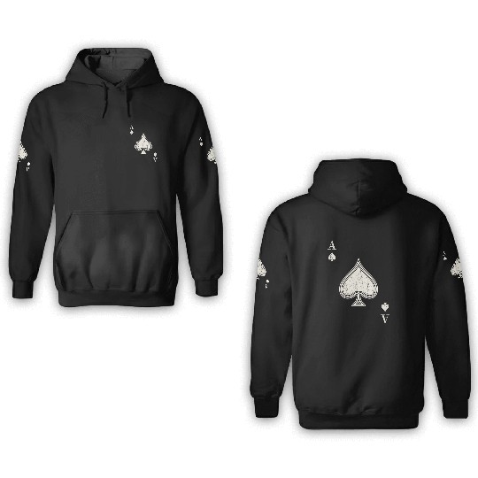 Ace Of Spades Blackjack Cards Poker 21 3D Hoodies