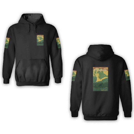 vintage canada travel 3D Hoodies