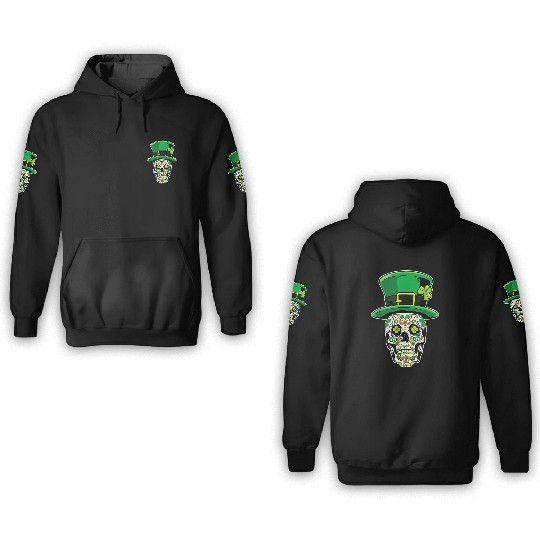Sugar Skull | St Patricks Day of the Dead 3D Hoodies