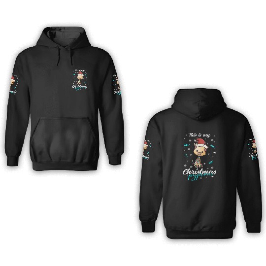 Winter Christmas Pyjama Giraffe 3D Hoodies