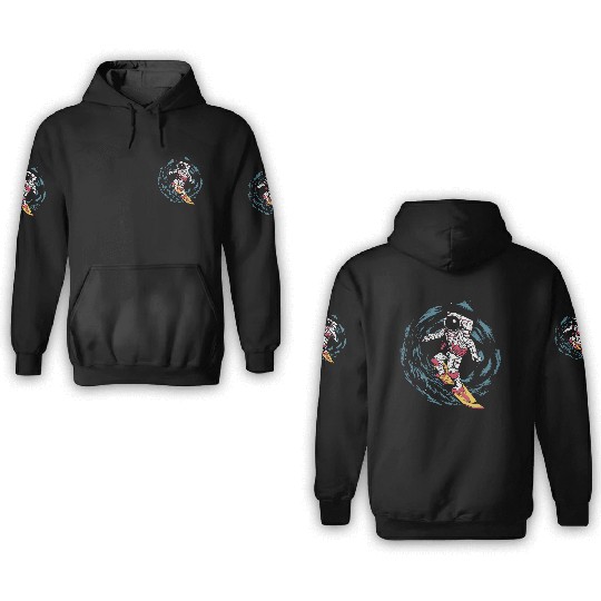 Astronaut Surfing 3D Hoodies