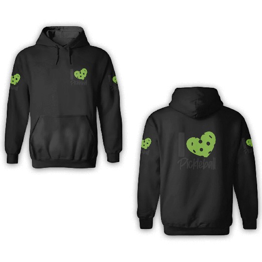 Pickleball Heart I Love Pickleball 3D Hoodies