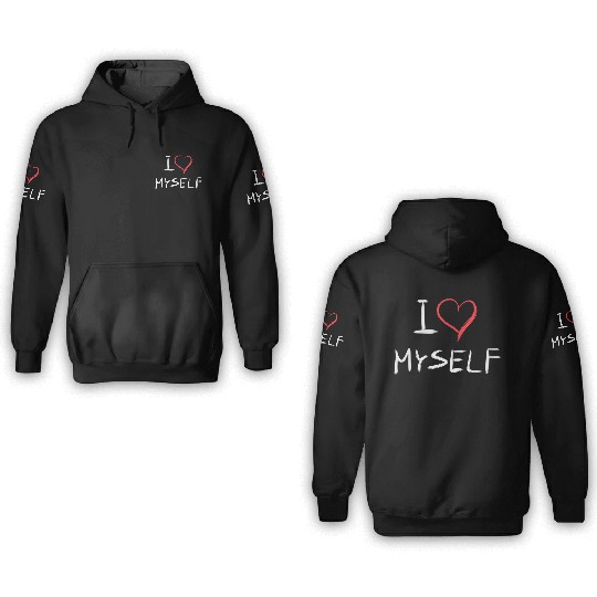 i love me heart text 3D Hoodies