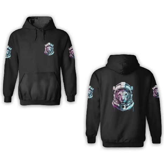 Lion, Space lion Astronaut 3D Hoodies