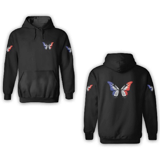 France Swallowtail Butterfly Flag 3D Hoodies