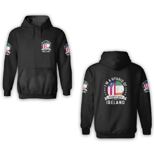 Puerto Rico Flag Ireland Grown Country Flags 3D Hoodies