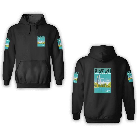 Gateway Arch National Park Missouri, St Louis 3D Hoodies