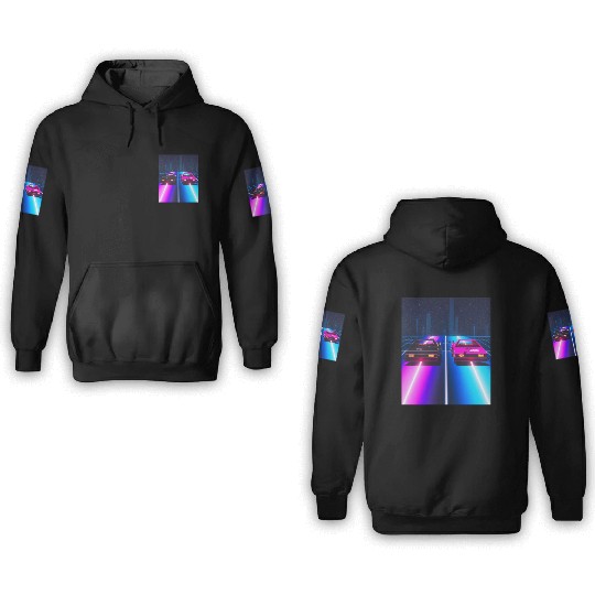 Vaporwave Car Synthwave City 3D Hoodies