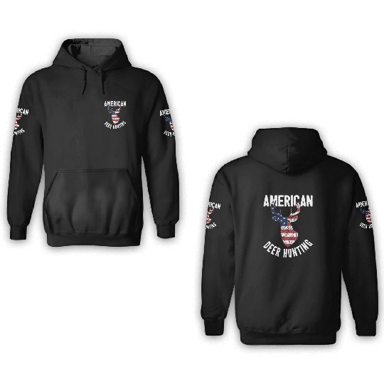 American Deer Hunting Buck Stag Hunter America USA 3D Hoodies