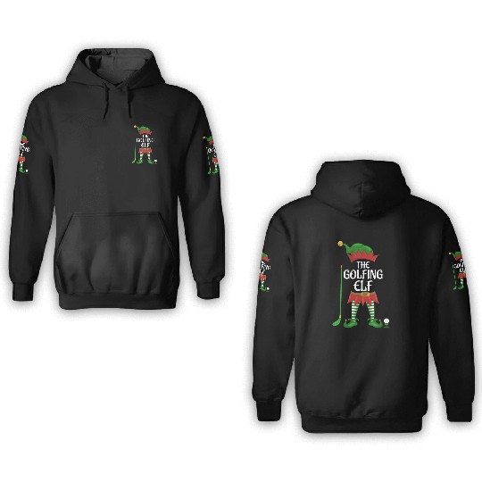 Golfing Elf Family Matching Group Christmas Party 3D Hoodies