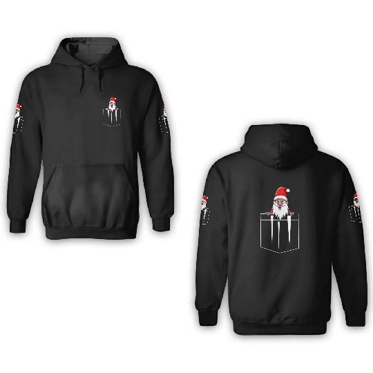 Santa Claus in breast pocket 3D Hoodies
