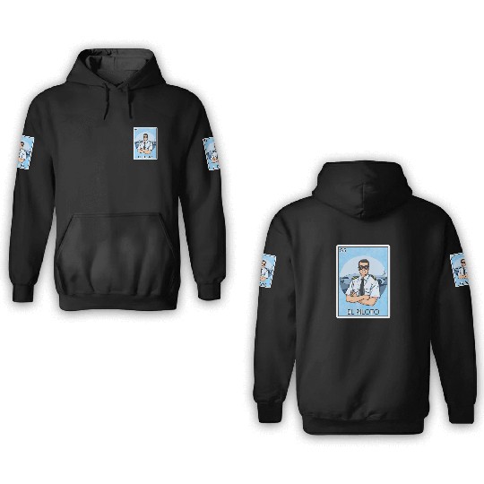 El Piloto The Pilot Card Mexican Lottery Card 3D Hoodies