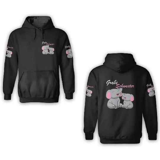 Elephants - Große Schwester 3D Hoodies