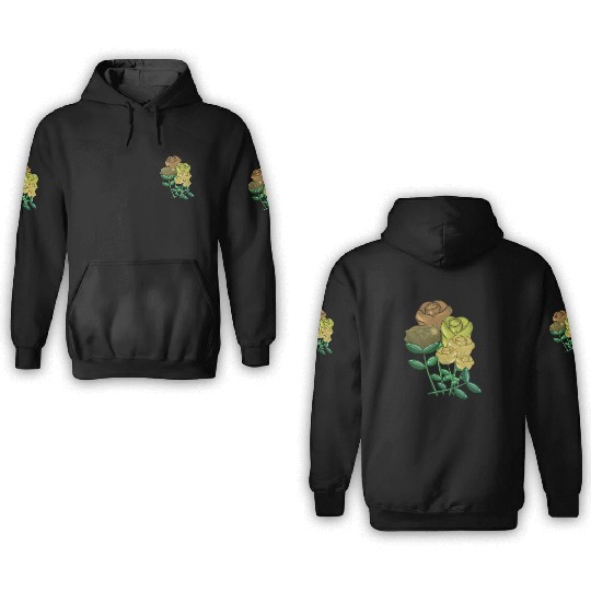 flowers bouquet symbol nature yellow 3D Hoodies
