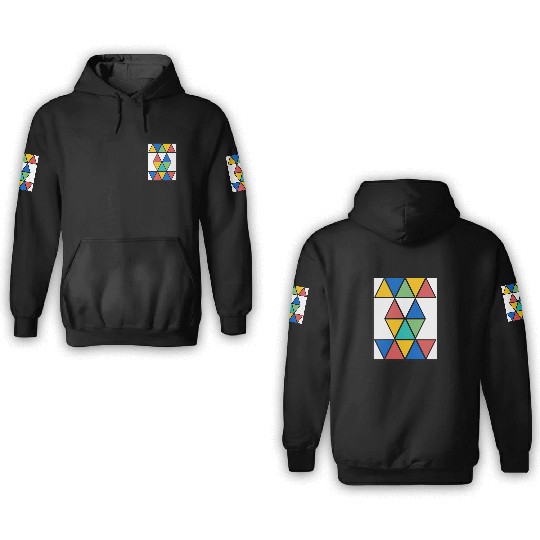 Abstract triangle 3D Hoodies