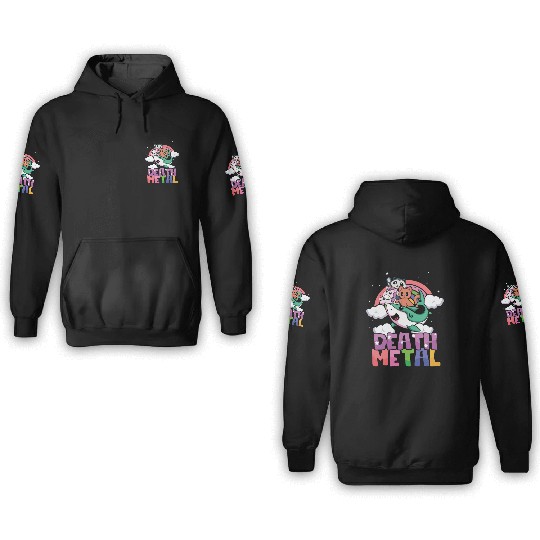 Shark Unicorn Panda Cat Love Metal Music Rock 3D Hoodies